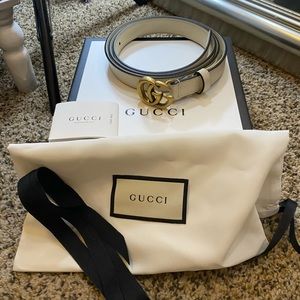 Gucci Leather Belt with Small Double G Buckle